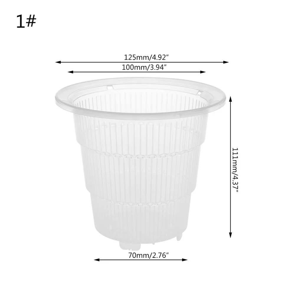 1 шт. сетчатый пластиковый прозрачный контейнер для цветов орхидеи, украшение для дома, садоводства 125x111x70 мм/143x124x78 мм/175x155x98 мм