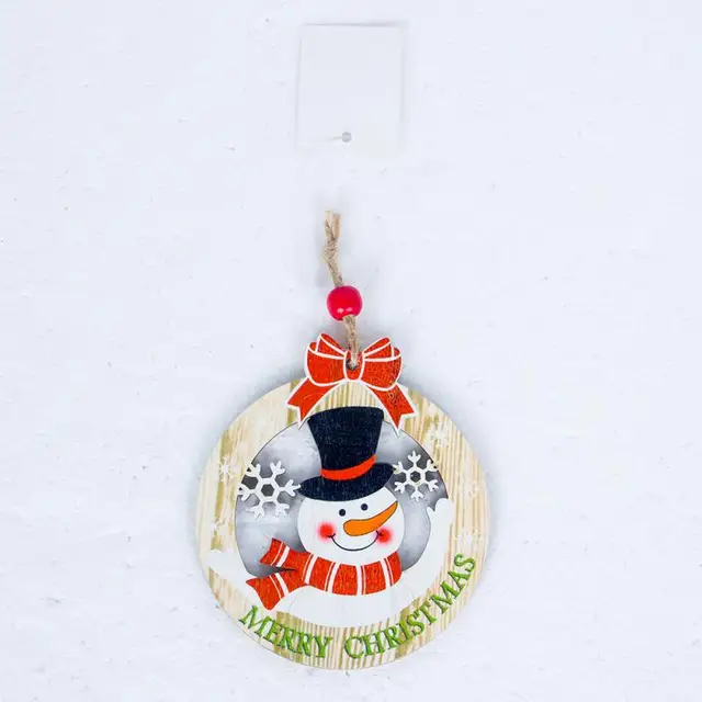 Merry Christmas Craft DIY Wooden Pendants Ornaments Xmas Tree Ornament For Home Decor Christmas Party Decorations Kids Gift