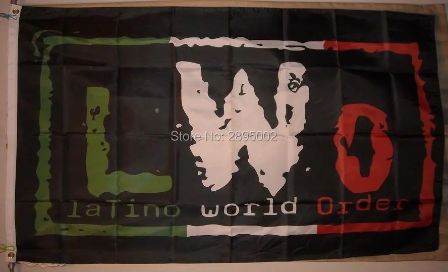 LWO Latino World Order Wrestling flag Polyester grommets 3 x 5 Banner metal holes Flag-free shipping