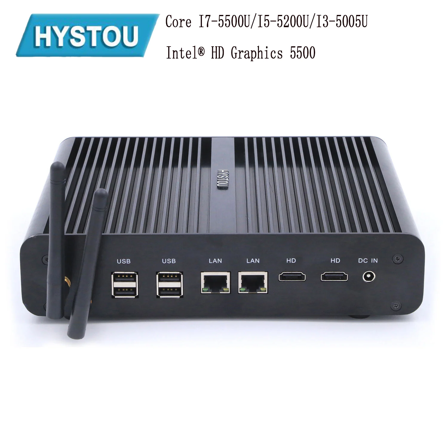 Hystou мини пк Windows 10 i7 5500U i5 5200U i3 5005U Barebone minipc HTPC Intel Nuc Fanless для linux pfsence мини пк