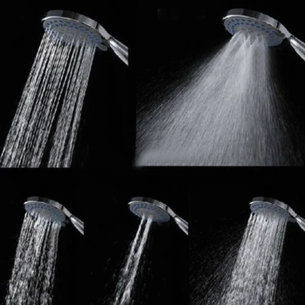 

Hot Sale Chrome Plating Anti-limescale Home Bathroom Universal 5 Mode Function Handheld Shower Head