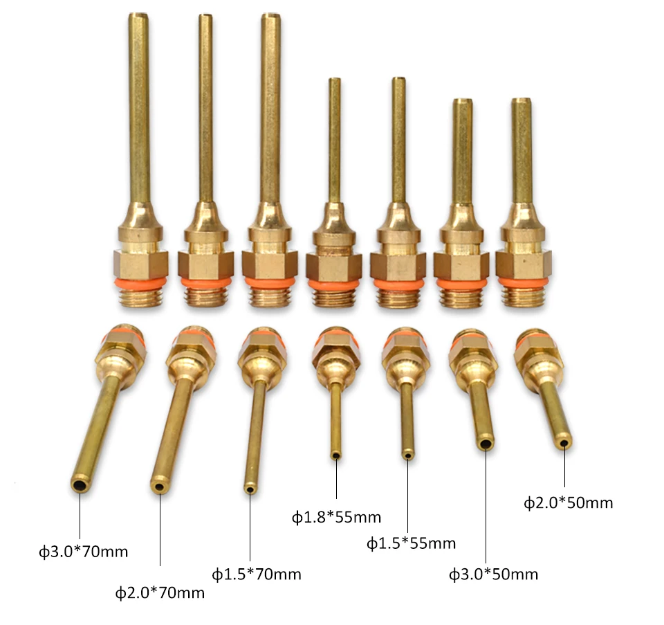 18 шт./компл. клеевой пистолет медный сопло маленький-отверстие длинный короткий большой диаметр горячего расплава клеевой пистолет аксессуары для отправки гаечного ключа/крышки десен
