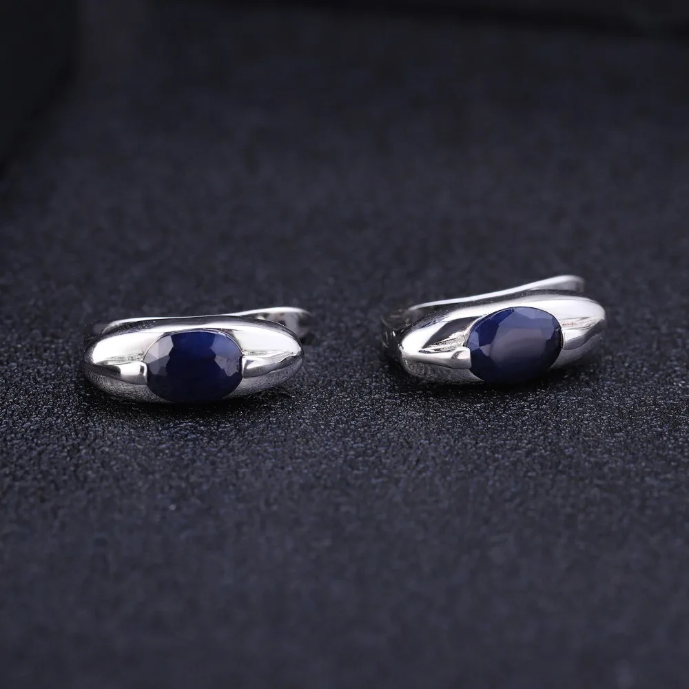 GEM'S BALLET 3.32Ct натуральные серьги с голубым сапфиром, хорошее ювелирное изделие, 925 пробы серебряные серьги-гвоздики с драгоценным камнем для женщин