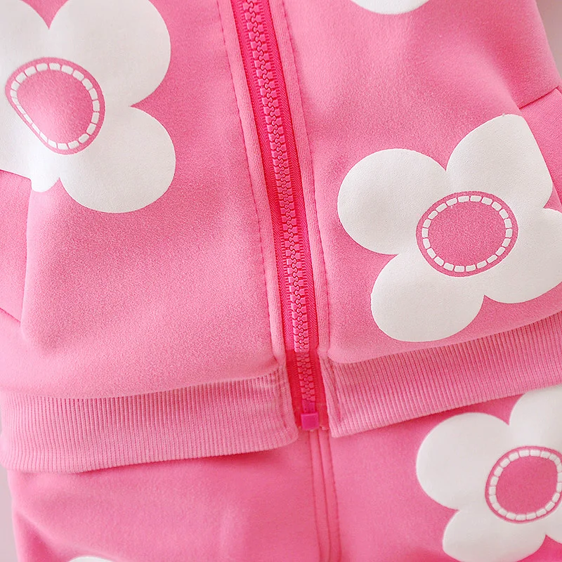 BibiCola/комплекты одежды для маленьких девочек; весенне-Осенняя детская одежда для девочек; комплект из 2 предметов; детская утепленная одежда с цветочным рисунком; костюмы