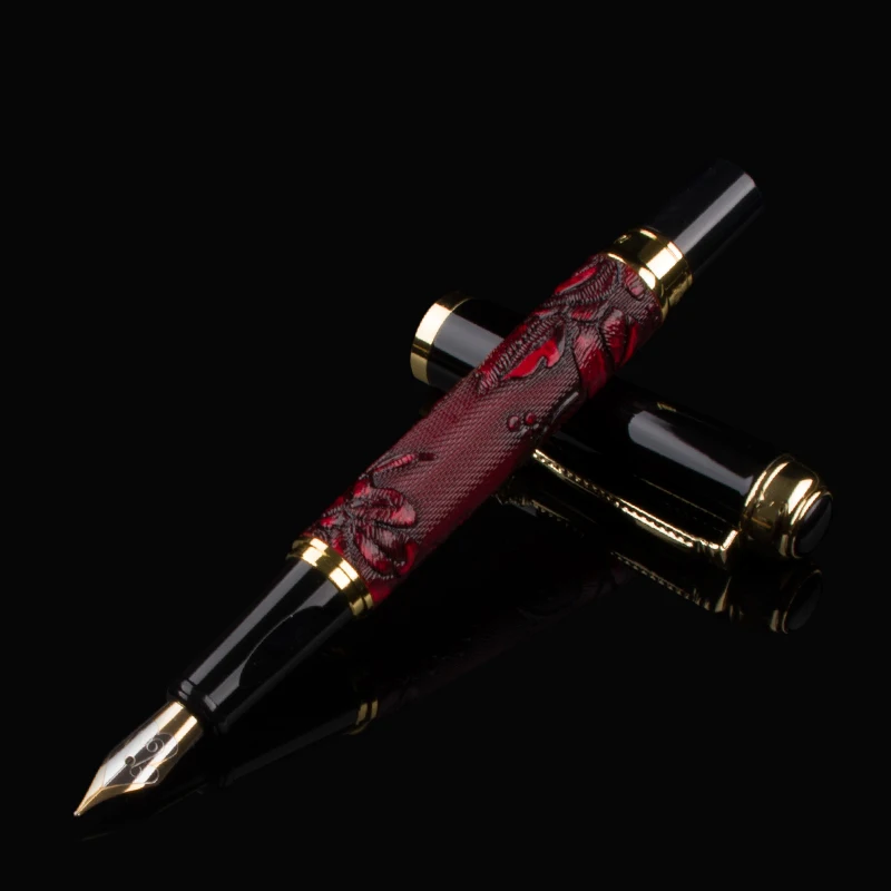 High Quality ink pen designer 3 d dragon Gold clip pens F Nib Decor Executive Caneta Metal Fountain Pen Gifts