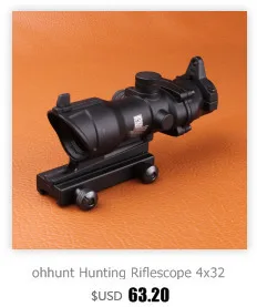 ohhunt Охота Прицел ACOG 1x32 Тактический Зелёное Оптическое Волокно Зрение с Пикатинни для M16 Винтовок Пневматического Ружье