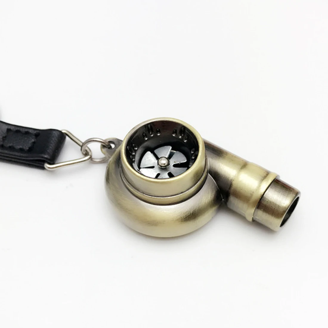 Dewtreetali Whistle Sound Turbo Keychain Sleeve Bearing Spinning Auto Part Model Turbine Turbocharger Key Chain Ring