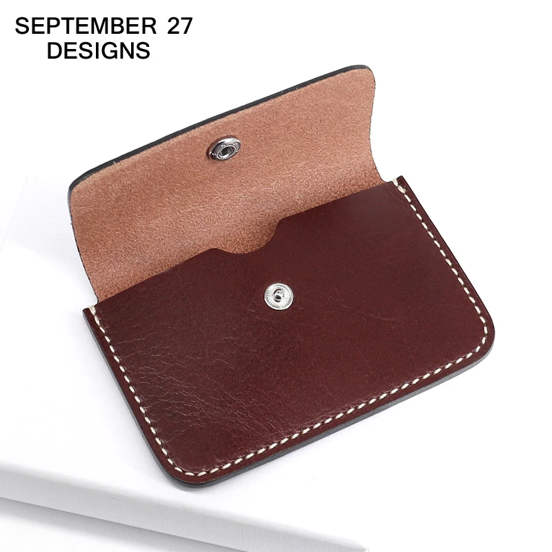 

Card Case Genuine Leather Vintage Men Credit Card wallets Retro Women mini Coin purse small money bag ID/Bank/Bus Card Holder