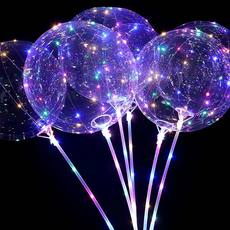 20 дюймов 20 штук воздушные гелиевые светодиодный воздушный шар Globos декоративные шары для дня рождения Свадебная вечеринка воздушные шары БОБО шарики - Цвет: Multicolor