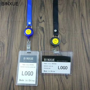 

BINXUE Cover Card & ID Holders,Work card identification tag badge Can hang, you can clip Easy to buckle 1.5 width