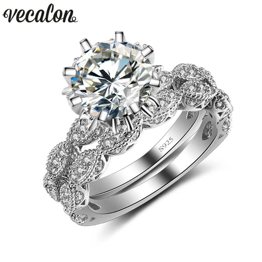 2016 Engagement Rings Set Romantic18K White Gold Plated ...
