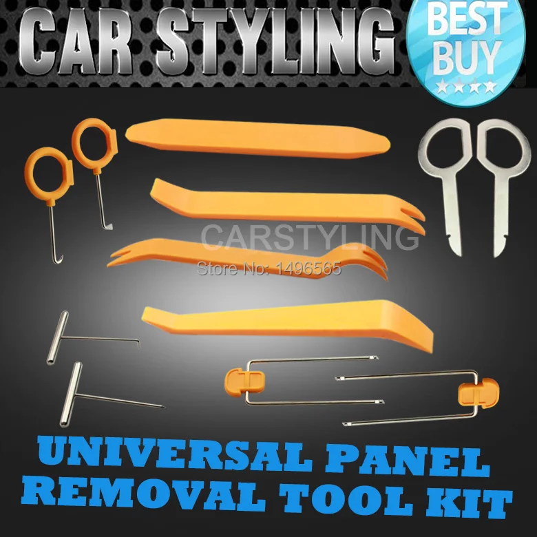 12pcs Car Removal Pry Tool Kit GPS Stereo Door Clip Trim Molding Dash Panel Audio Radio Installation Repair Plastic Body Orange |
