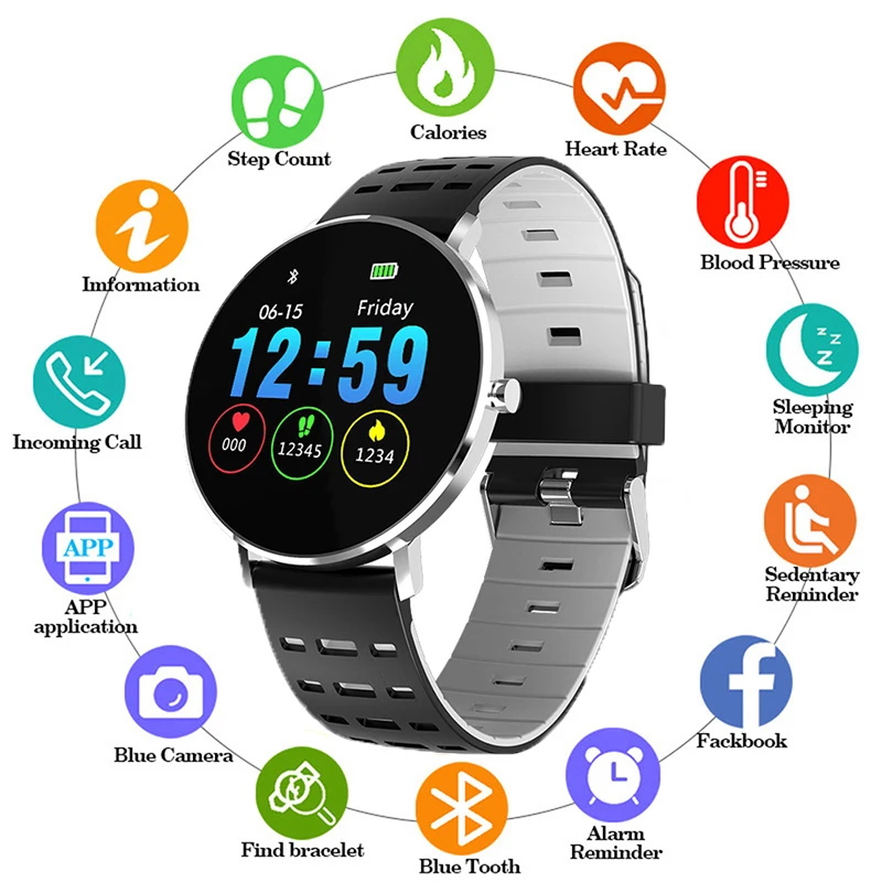 

2019 Full Screen Touch Thinner Smart Watch IP68 Waterproof Multiple Sports Mode DIY Men Women Watch Face 250Mah Fitness Bracelet