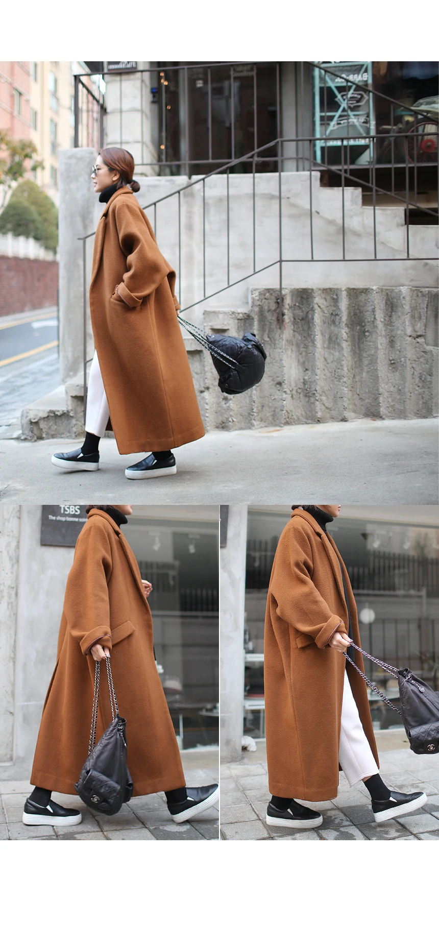 Шерстяная накидка большого размера, длинная, однотонная, теплая, Корейская версия, тонкая, утолщенная, для женщин, осень, популярная одежда, куртка, пальто, B603