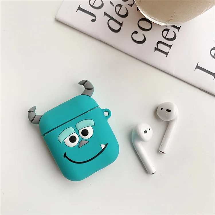For Apple New AirPods Cute animal Protective Cover Silicone Box For AirPods 2019 Wireless Earphone Charging Box Shockproof Case
