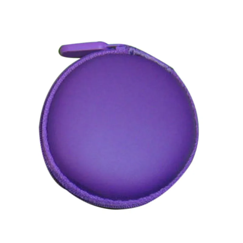 Новинка, яркий портативный мини-раунд, портативный кошелек для монет, кошелек, Жесткий ключ, держатель для наушников, чехол, сумка, универсальная сумка - Цвет: Purple