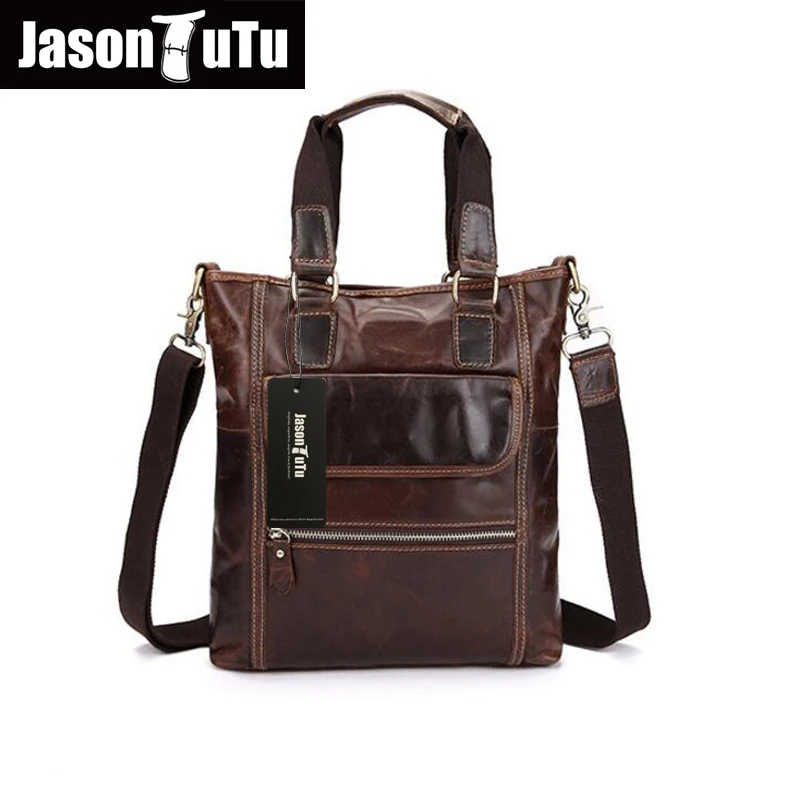 JASON TUTU Brand Men Messenger Bags 100% Genuine Leather Handbag Shoulder Bags Cowhide Men Tote Bag Satchels HN97