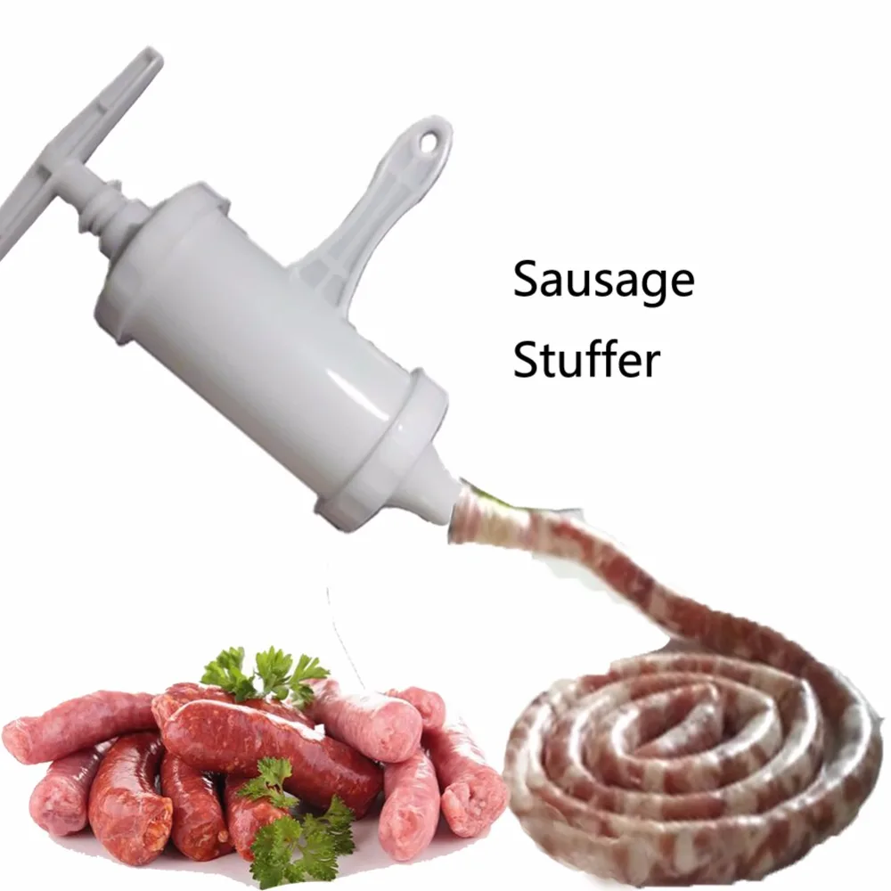 4Pcs Manual Sausage Machine Stuffer Meat Filler Funnel Set DIY Salami Maker Tool 