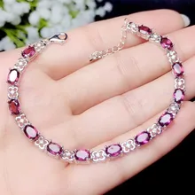 Pyrope браслет-цепочка 0.6ct* шт. 13 шт. драгоценный камень браслет-цепочка натуральный настоящий pyrope 925 серебро# BL18120607