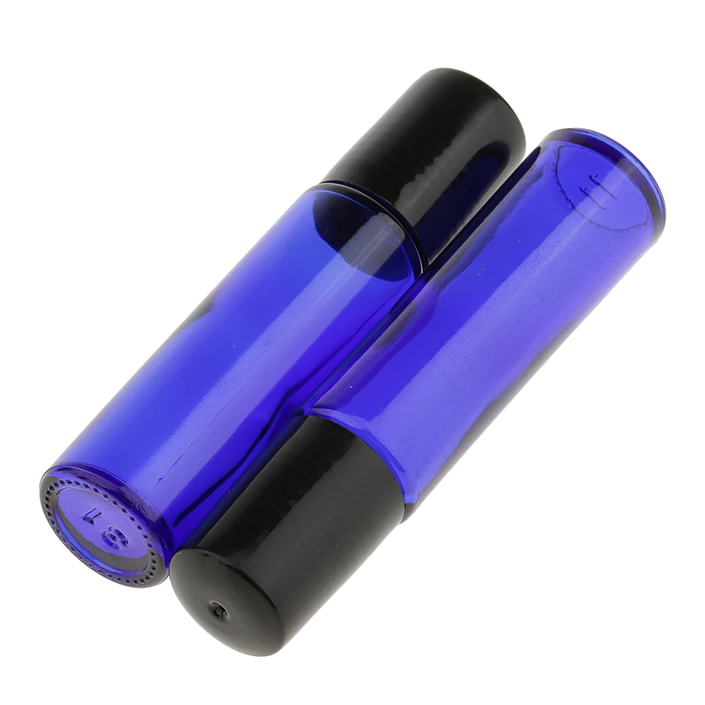 12x GLASS Essential Oils Perfume Refillable Empty Roller Ball Bottles 10ml Blue Yellow