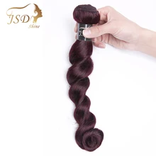 JSDshie перуанские волосы свободная волна 8-26 дюйм(ов) бордовые, человеческие волосы комплект s 99j красный цвет не Реми волосы расширения 1 комплект