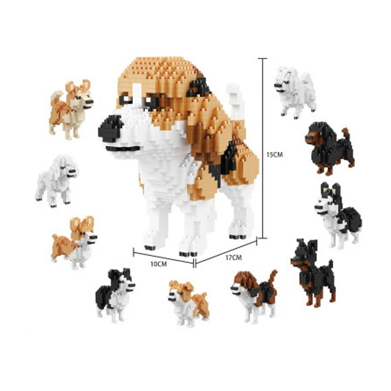 

10 in 1 Balody Diamond Blocks Dog Model Small bricks dachshund Toy brinquedos action figure Kids Gifts toys for children #16045