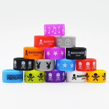 

100PCS Silicone Vape Band Rubber Ring glo Punisher Superman Skull for Electronic Cigarette Mechanical Mod RDA RTA RBA Sub Tank