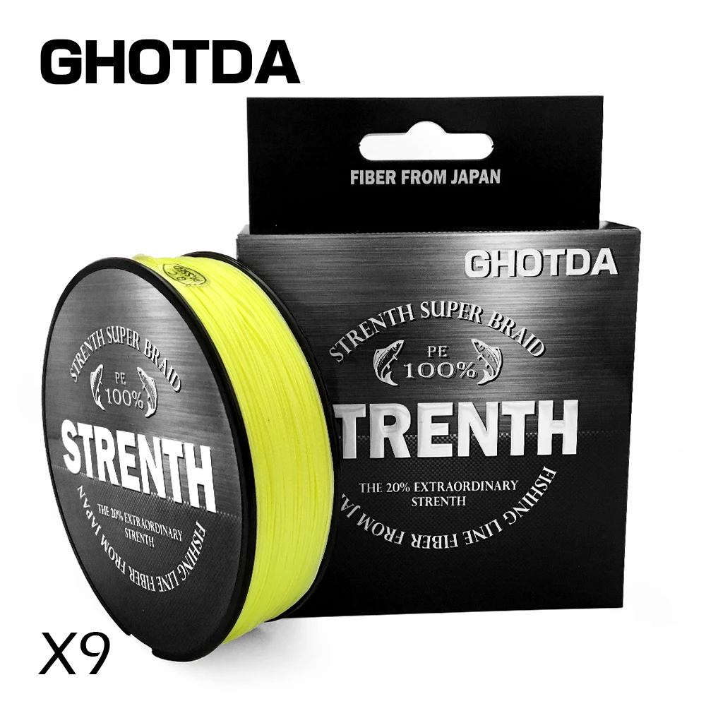 

GHOTDA PE 9 Strands Braided Fishing Line Multifilament 150M Cord Carp Fishing For Saltwater