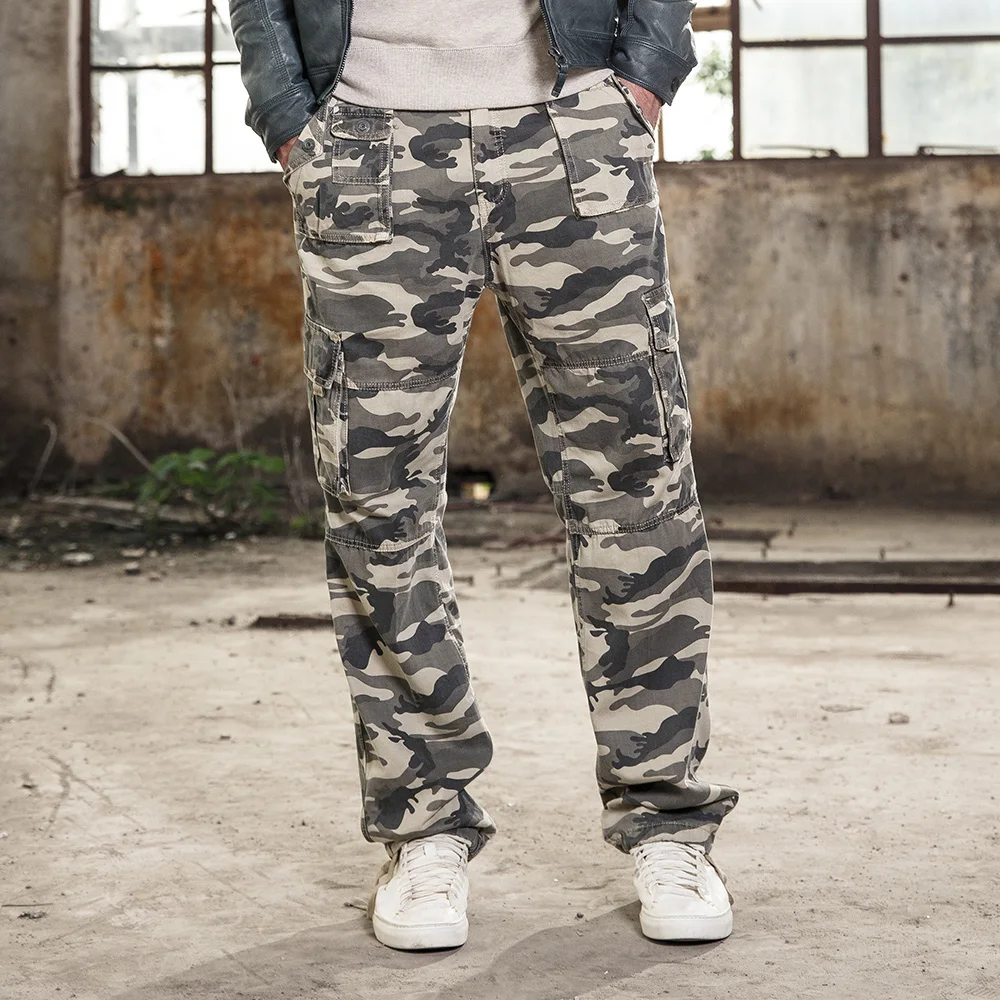 2018 Men's Cargo Casual Pant High Quality Fashion Military Camo Pants