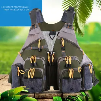 

New Outdoor Sport Fishing Vest Adjustable Breathable Multi-pocket Mesh Vest Backpacks For Fishing Hunting Photography