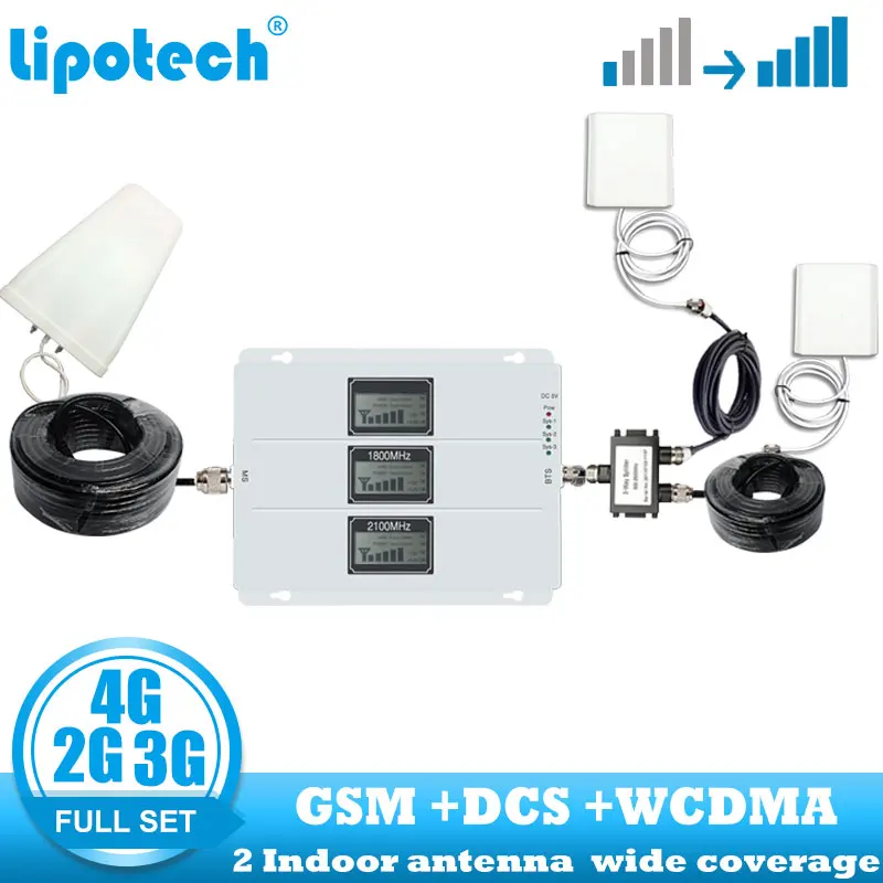 Lintratek 2 шт. 2G 4G антенна трехдиапазонный усилитель сотового сигнала GSM DCS WCDMA
