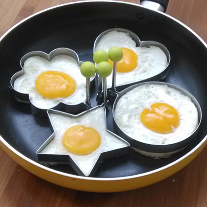 

4pcs/set High quality Stainless Steel Fried Egg Mold Kitchen Tool Pancake Rings Cooking Egg Styling Tools Gadget,Free shipping.