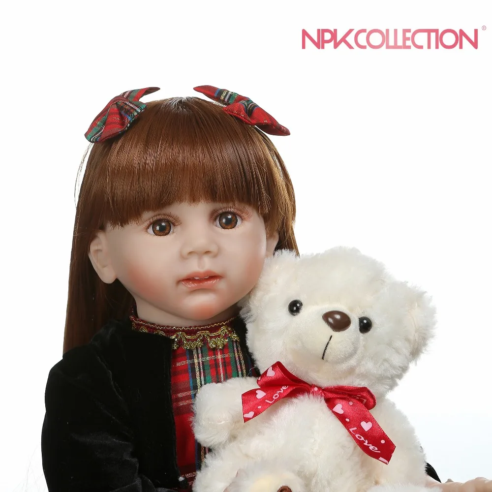 Кукла реборн NPKCOLLECTION 60 см фридолин для маленьких девочек Реалистичная длинная