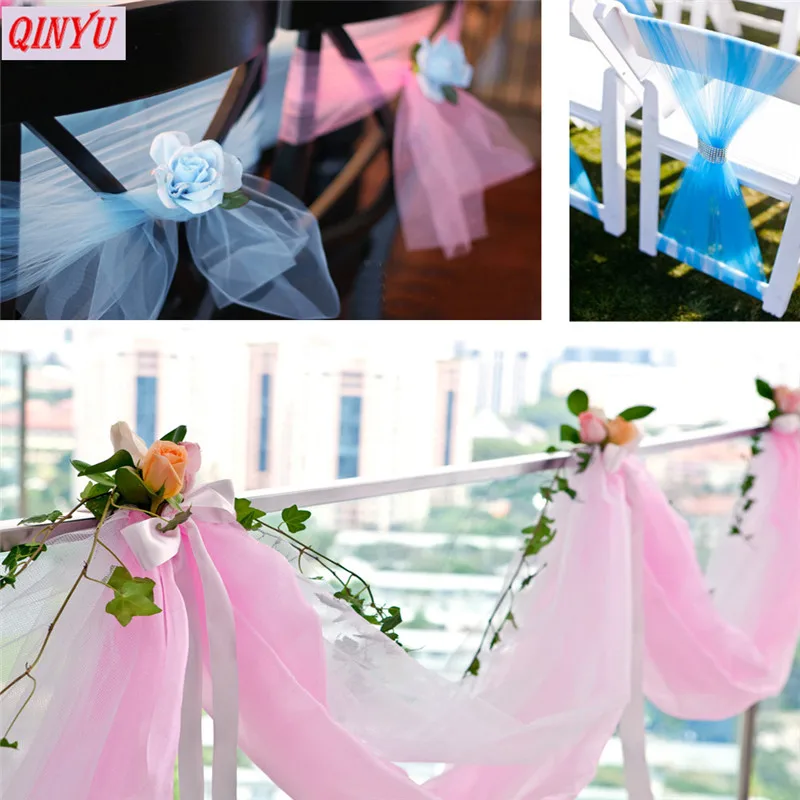 

Creative 48CM*5M Multicolor Crystal Organza Tulle Yarn Roll Fabric Wedding Background Home Party Decoration Accessories 7zSH015