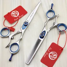 589#5,5 ''бренд фиолетовый дракон высшего класса Диаманте Парикмахерские ножницы JP 440C ножницы для резки Thinning ножницы для волос