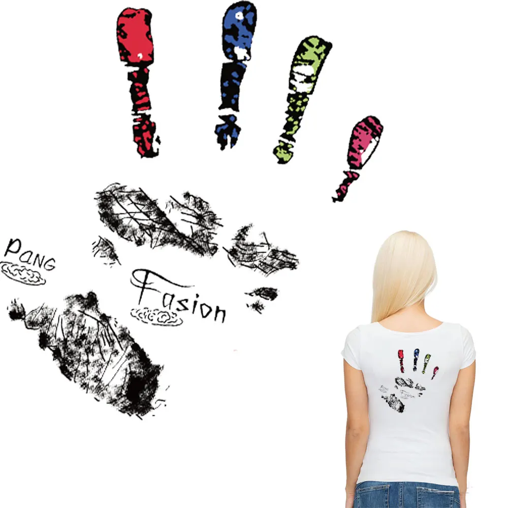 

palm print iron on patches for clothing transfert thermocollants t-shirt clothes thermo stickers DIY parches termoadhesivos ropa