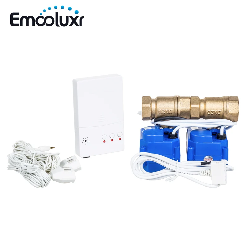Battery Backup EU Plug Powered Water Leakage Detector with 1/2