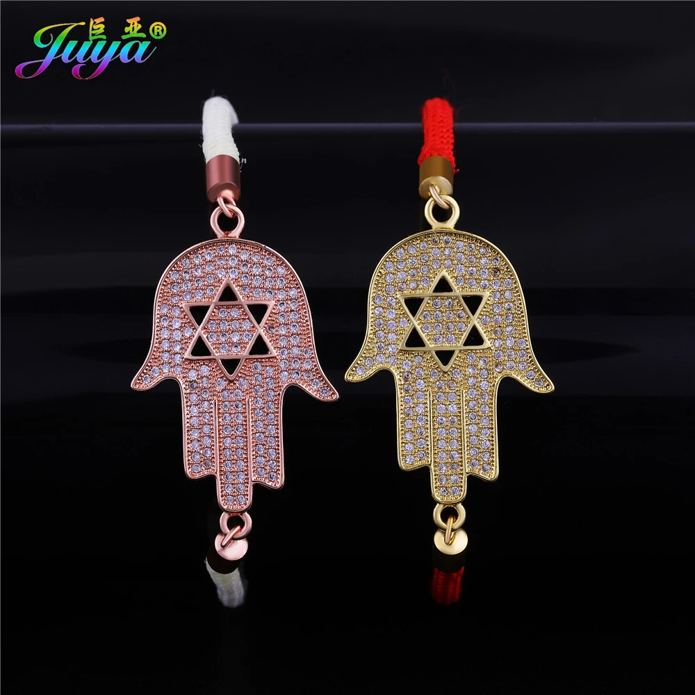 

Star Of David Jewelry Micro Pave Zircon Gold/Silver/Rose Gold Hamsa Hand Of Fatima Charm Bracelets For Women Men Fashion Jewelry