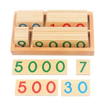 Discount! Baby Toys Montessori Math Toy Small Digital Wooden Cards with Box (Nmuber 1-9000) Educational Early Learning Toys Christmas Gift
