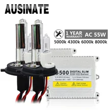 AC 55 W H4 комплект ксеноновой лампы фар автомобиля лампа h4 с галогеновой лампой 4300 k 5000 K 6000 k 8000 k H4 ксеноновая лампа