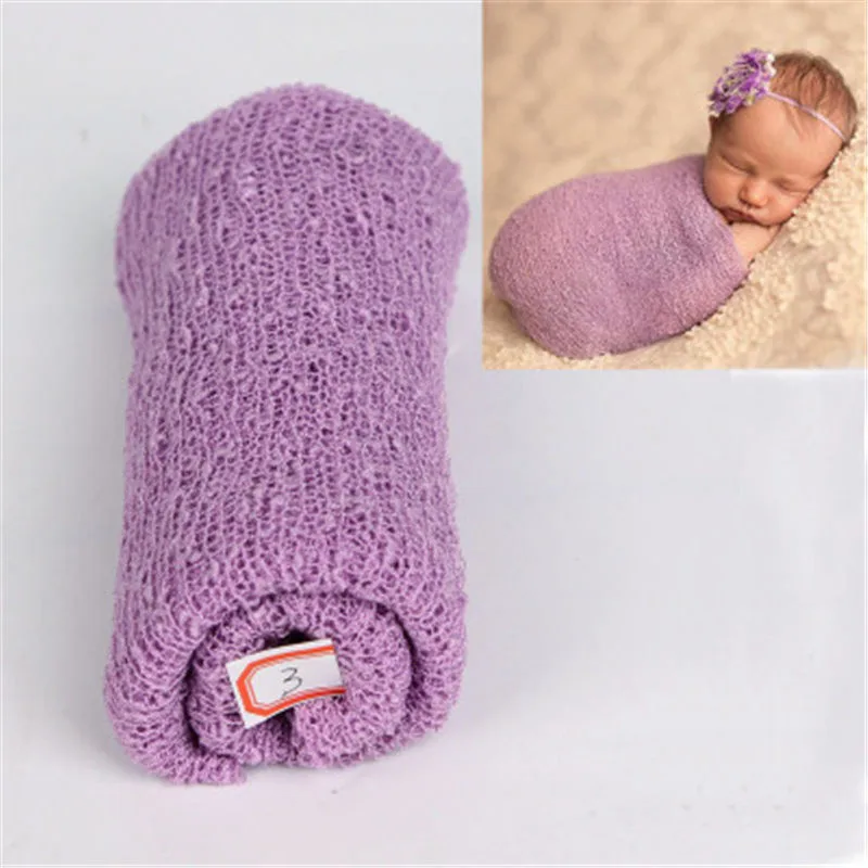 40*150 см стрейч трикотажная обертка новорожденный реквизит для фотосессии детское одеяло искусственный шелк обертывание s шарф-гамак для беременных пеленания Bebe Photo - Цвет: Purple