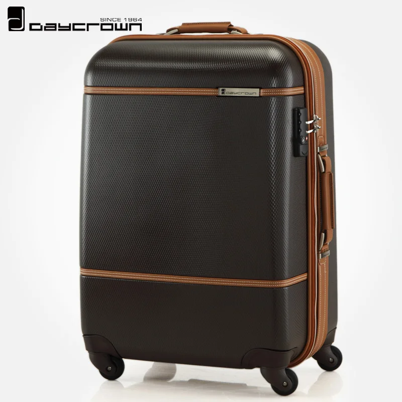 Daycrown vintage trolley luggage 28 red multicolor universal wheels travel luggage bag trolley