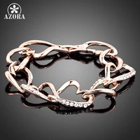 Azora, золотые, великолепные Австрийские кристаллы, браслет в форме сердца TS0004 - изображение