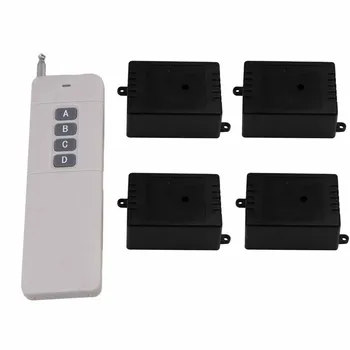 

Self-lock 220V 1CH 433MHz 1 ABCD-Key Remote Control 4 Receiver 300M