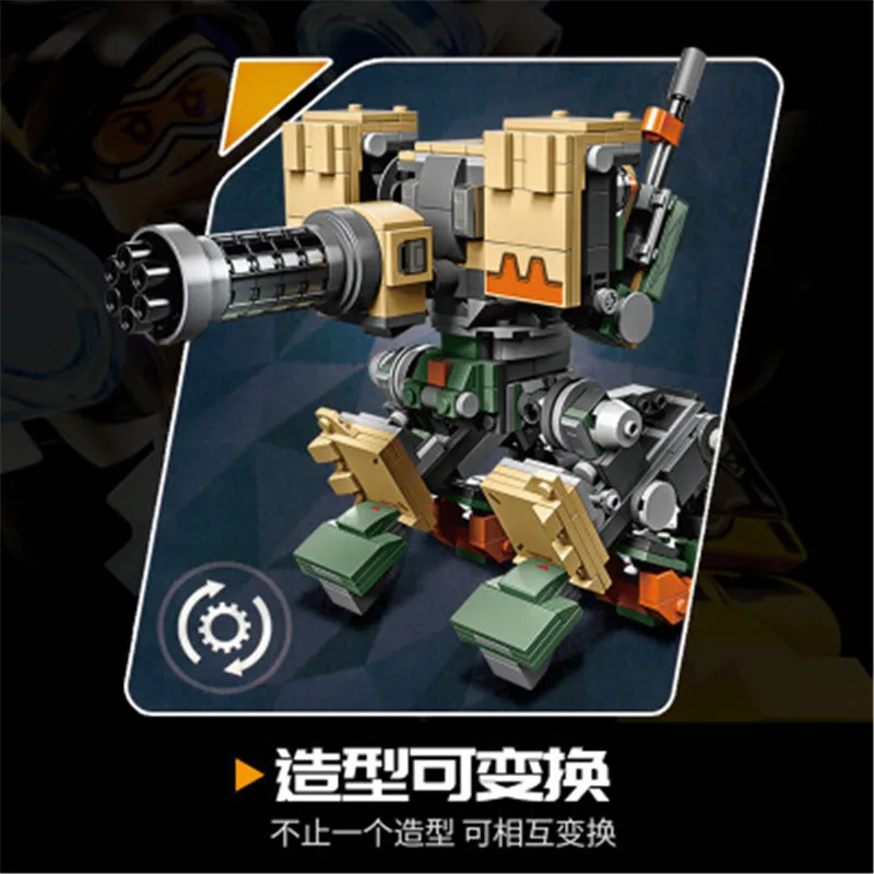 Ceny Nowe kompatybilne Legoinglys Overwatching S1300 gry Bastion Mecha zestaw klocki dla dzieci prezenty dla dzieci cegły zabawki