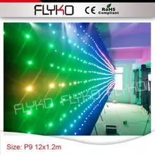 12x1,2 m функция отображения видео 90 мм пикселей led Рождество ночной клуб светодиодная завеса для зрелищных мероприятий