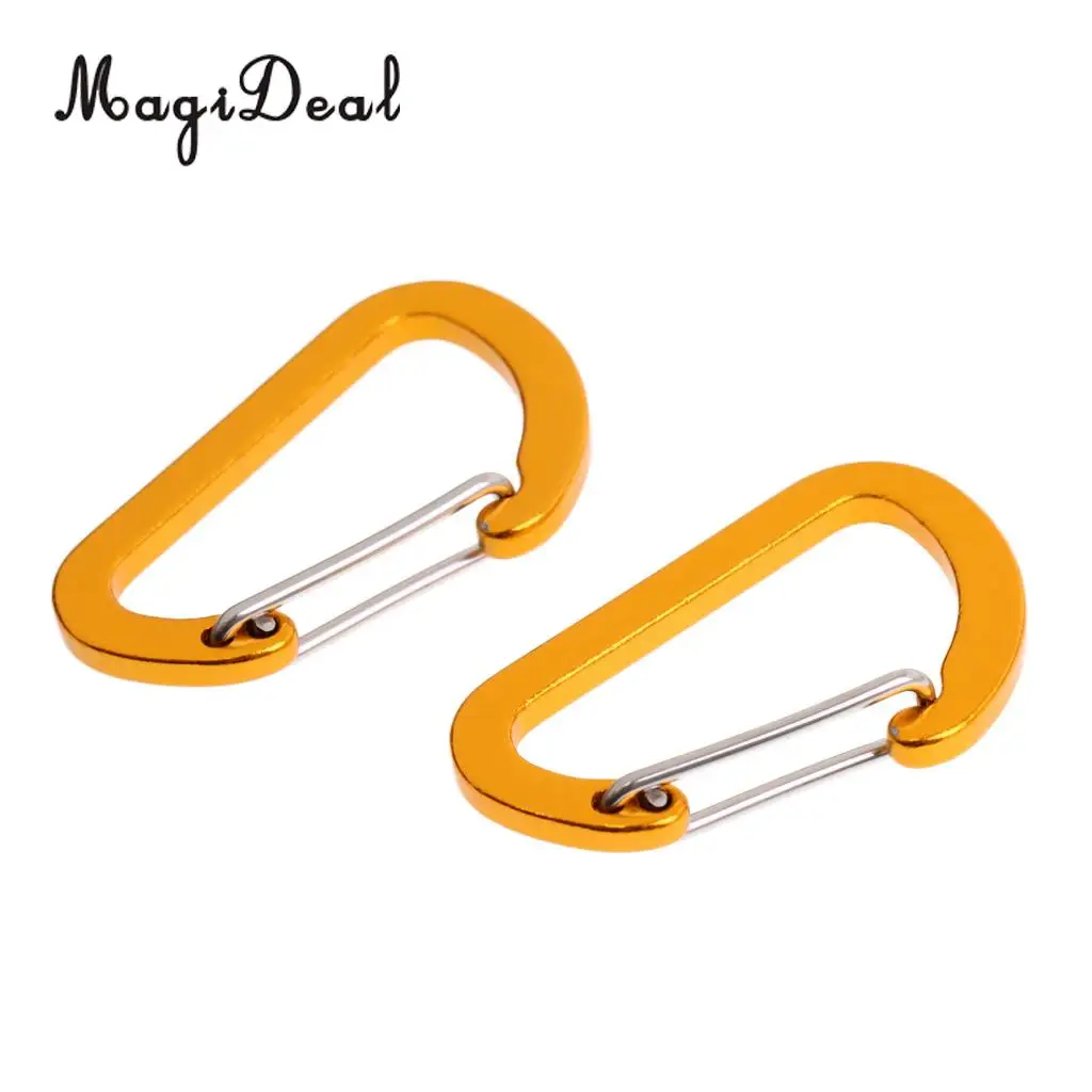 High Quality 5 Piece Outdoor D Ring Carabiner Spring Snap Clip Key Chain Hook Buckle Climbing Caving Hiking Camping Travel
