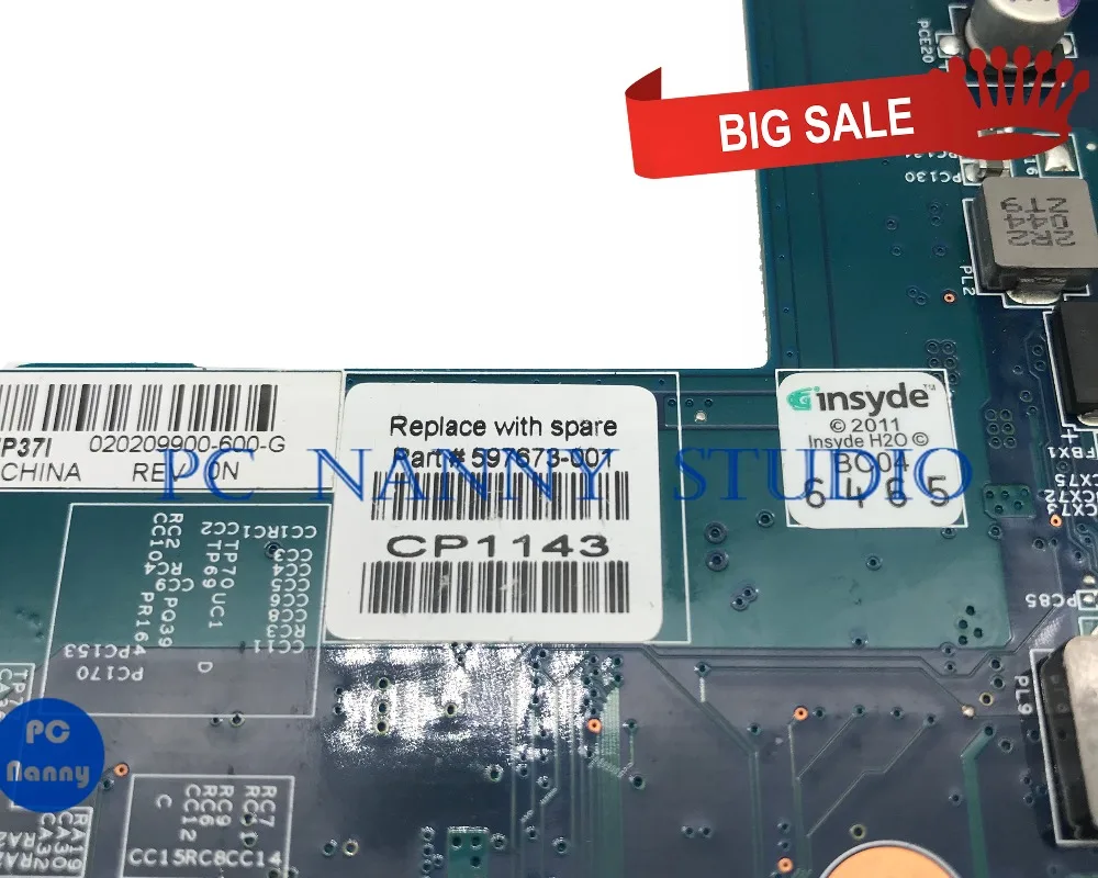 Cheap PCNANNY for HP G62 CQ62 Mainboard  597673-001 Original laptop Motherboard DDR3 tested 1