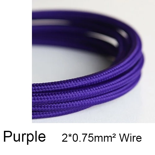 2*0,75 мм электрическая Проводная Подвесная лампа кабель витой текстильный верхний шнур Эдисона подвесной светильник 2 м/5 м/10 м несколько цветов - Цвет: Purple