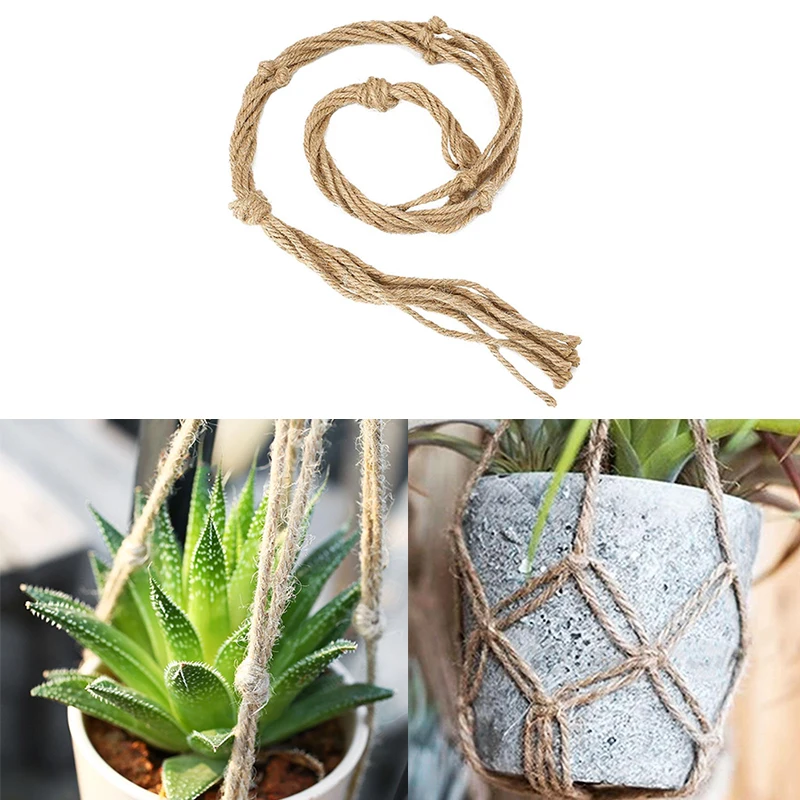 

770mm/990mm Hemp Rope Macrame Pot Hanging Holder Basket Hanger Home Garden Decor